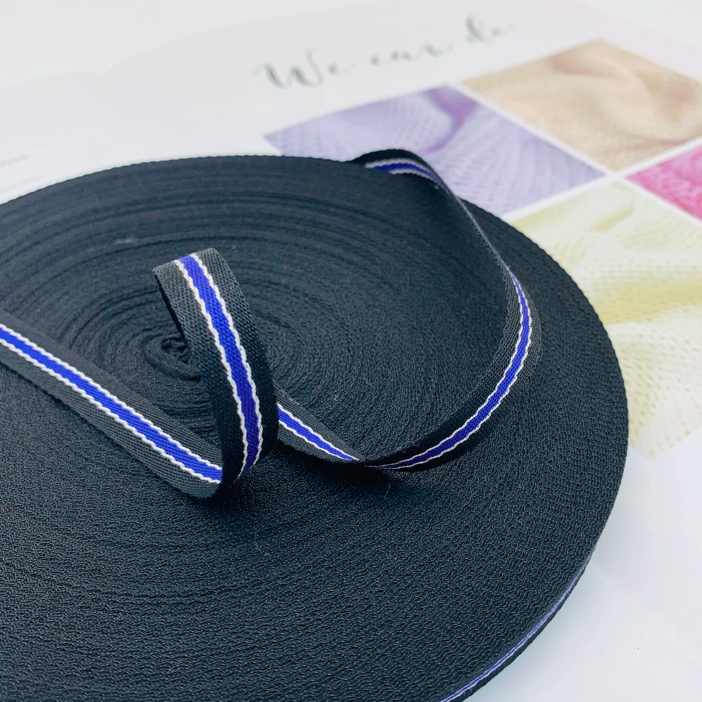 Cinta de ribete de 1 cm con rayas de colores intercolor, tira de presión para bordes de ropa, cinta de jacquard, accesorios para ropa, 3864