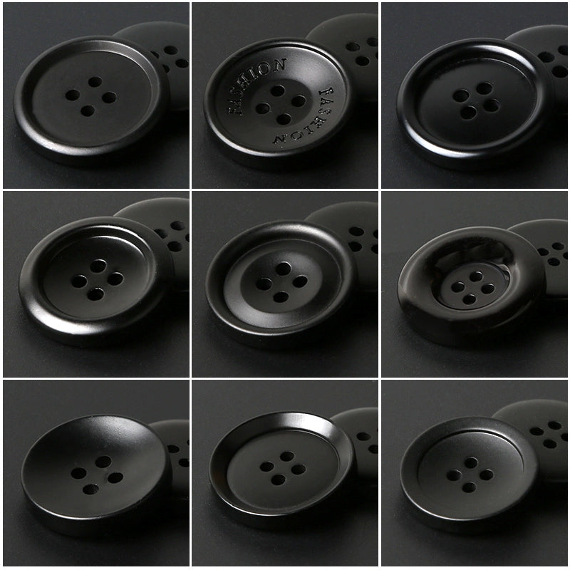 3445★ Botones redondos negros para abrigos, botones para chaquetas de traje para hombres y mujeres, accesorios versátiles para gabardinas y botones superiores.