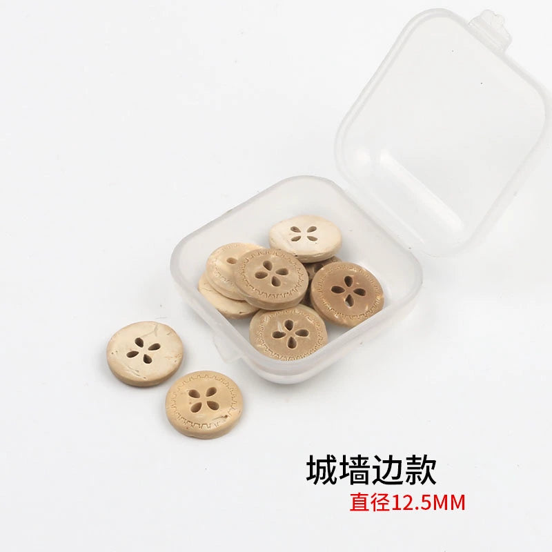 3352★  Coconut Round Shirt Button Women's Button Painted Shirt Small Button DIY Handmade Clothes Wooden Button Coconut Shell Wood