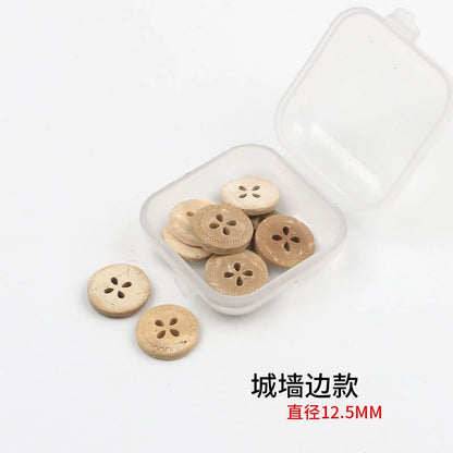 3352★  Coconut Round Shirt Button Women's Button Painted Shirt Small Button DIY Handmade Clothes Wooden Button Coconut Shell Wood