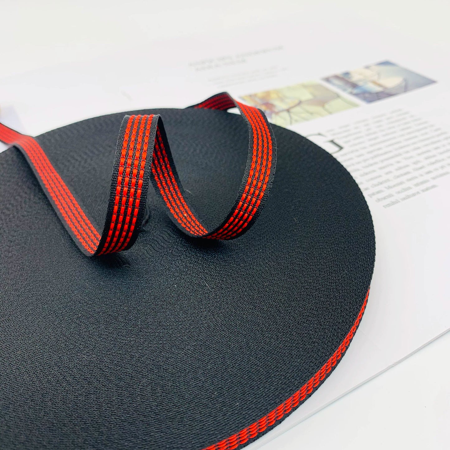 Cinta de punto de salto de 1 cm con rayas de color, cinta de ribete para ropa, cinta de prensado para bordes, cinta de jacquard, accesorios para ropa