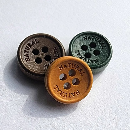 3396★  Natural lettering wood buttons wood buttons two-eye buttons shirt shirt cardigan buttons men's and women's handmade accessories