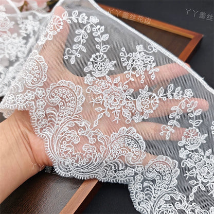 3810 ancho 14cm hecho a mano DIY accesorios japonés malla poliéster bordado cortinas ropa bordado encaje decorativo encaje