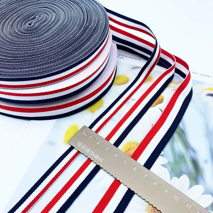 3887 Punto 1-4 cm, cintas a juego en colores rojo, blanco, azul marino y azul, tiras de ribete, tiras de presión de bordes, tiras laterales, joyería, accesorios textiles para el hogar
