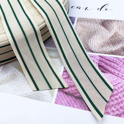 3890 Tira de ribete de punto de un solo lado con rayas de color de 4 cm, para accesorios de ropa, tira lateral para dobladillo de textiles para el hogar