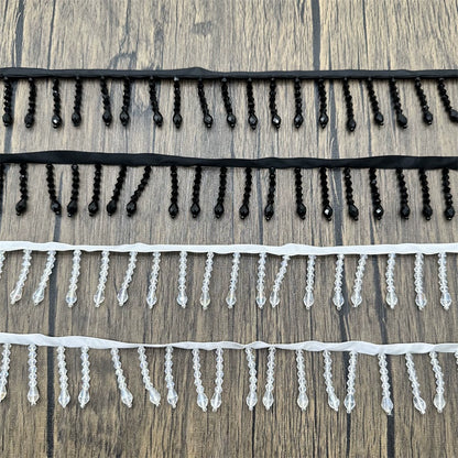 3685  width 4cm short crystal pendant handmade beaded fringed lace DIY home curtain headgear stage clothing accessories
