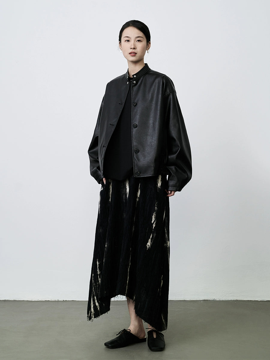 Vestido con tirantes de mezcla de lino y algodón de primera calidad en color negro de CAREMIND, vestido largo con falda tipo paraguas con péndulo grande irregular 