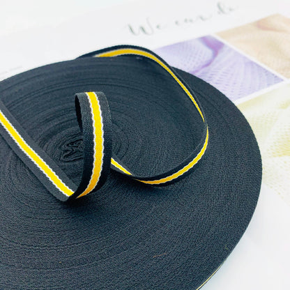 Cinta de ribete de 1 cm con rayas de colores intercolor, tira de presión para bordes de ropa, cinta de jacquard, accesorios para ropa, 3864