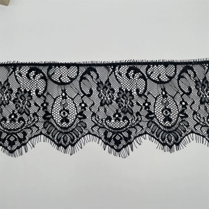 3753 Ancho 14CM Encaje de tul unilateral con pestañas, material de empalme decorativo para ropa de cama, vestido de novia