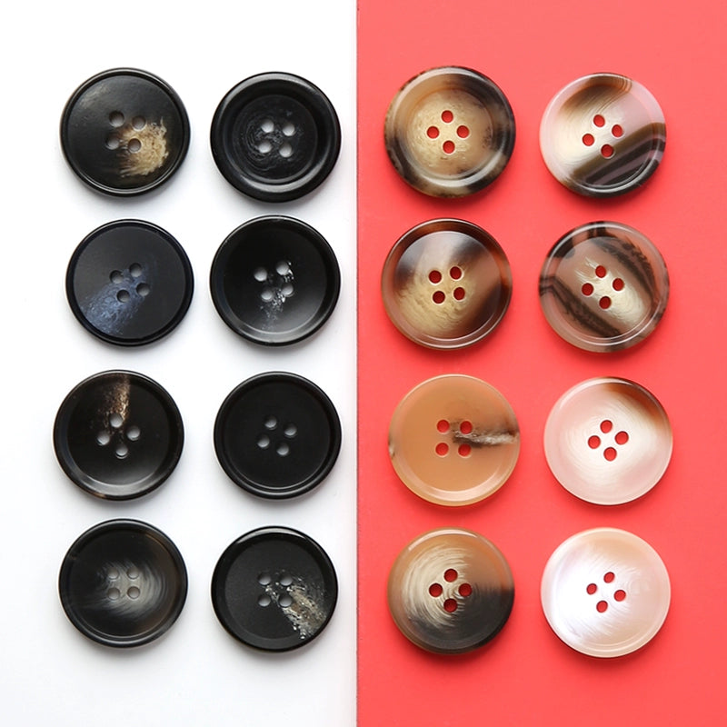 3447★  suit buttons round resin coat button trench coat jacket top versatile clothes white men's and women's black buttons