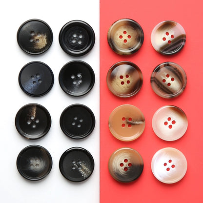 3447★  suit buttons round resin coat button trench coat jacket top versatile clothes white men's and women's black buttons