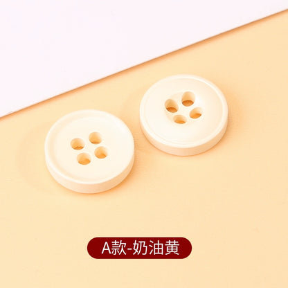 3403★  Color round four-eye shirt buttons children's sweater cardigan versatile buttons clothes jacket high-end button accessories