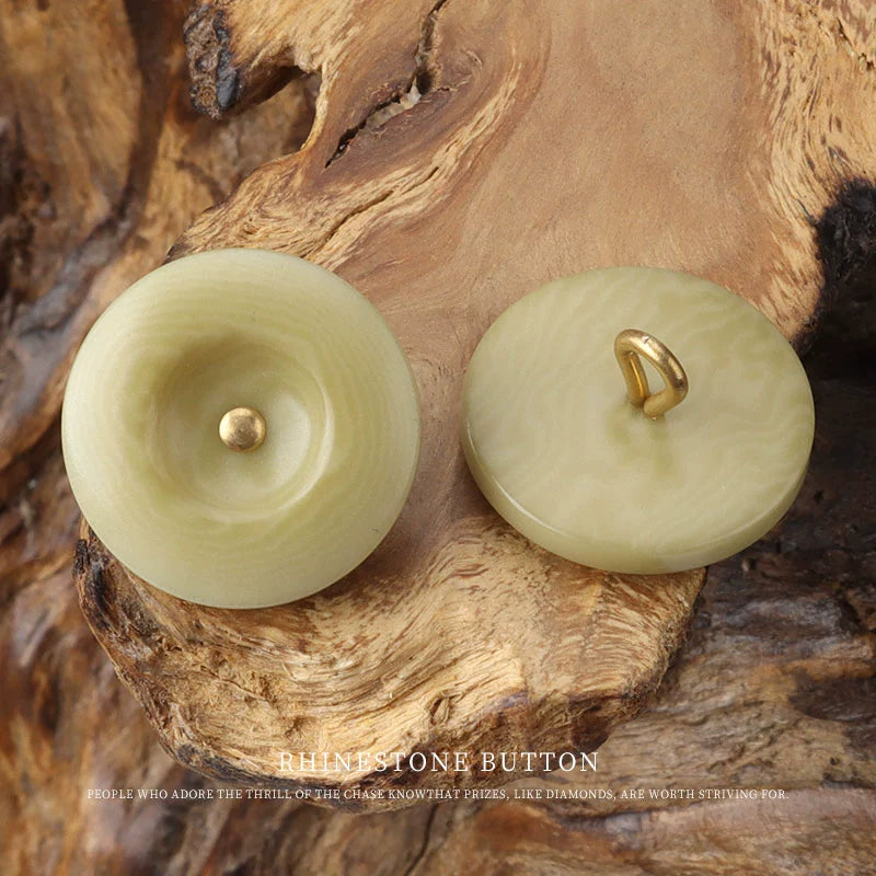 3319★  suit real fruit buttons brown blazer casual pants sweater natural material light green shirt buttons