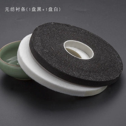 3918 1 cm de ancho, inserto para ropa, tira de forro de seda recta, tira de forro de grano recto, ajuste anti-tejido, anti-deformación, no elástico