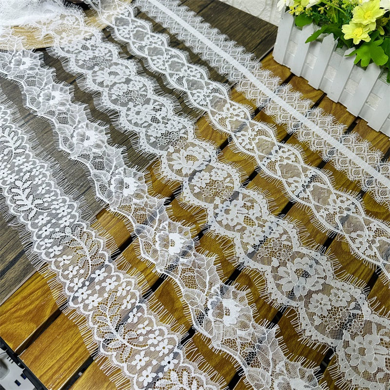 3738 Exquisitas pestañas blancas y negras con encaje para unir ropa, materiales decorativos, bricolaje, escote, mangas, tirantes, ayudas de costura