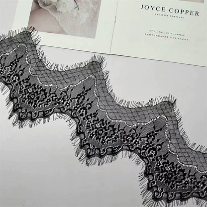 Encaje de pestañas onduladas suaves de 15 cm de ancho, tela para manualidades, ropa, falda, velo de novia, accesorios de empalme