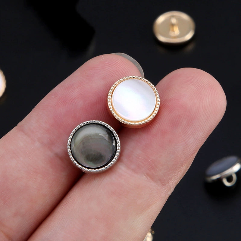 3361★  Pearlescent pearl metal shell button shirt cardigan versatile buttons high-end children's clothes versatile round buttons