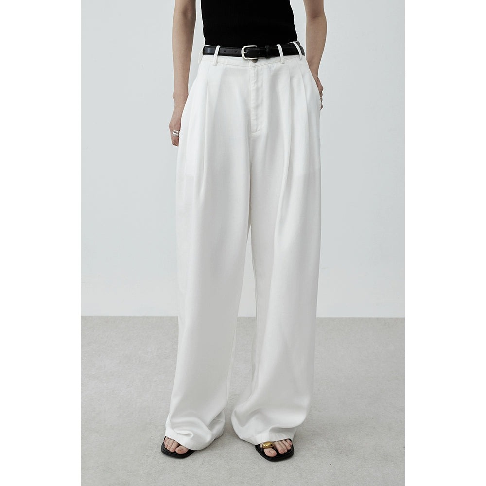 CAREMIND pantalones vaqueros Tencel de color claro para mujer otoño 2024 pantalones anchos de cintura alta para viajeros nuevos 