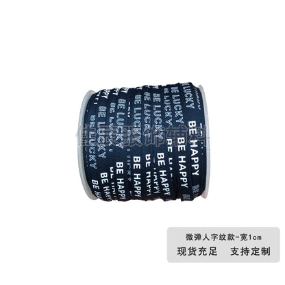 3875 Spot 1 cm tira de ribete con estampado de letras en espiga de colores para accesorios, correa de cuello trasero, tira lateral para ropa