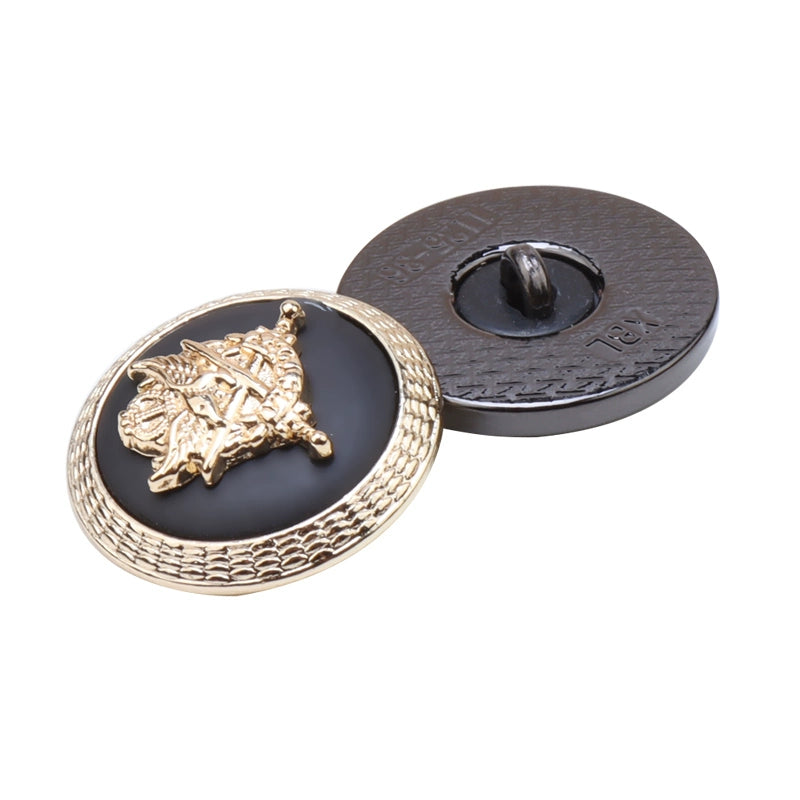 3458★ Botones metálicos redondos negros para abrigos, versátiles, para decoración de chaquetas británicas, accesorios de alta gama, botones para suéteres