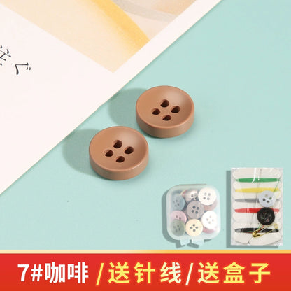 3365★  High-end color shirt resin button round versatile men's and women's clothes shirt chiffon shirt small button accessories buttons