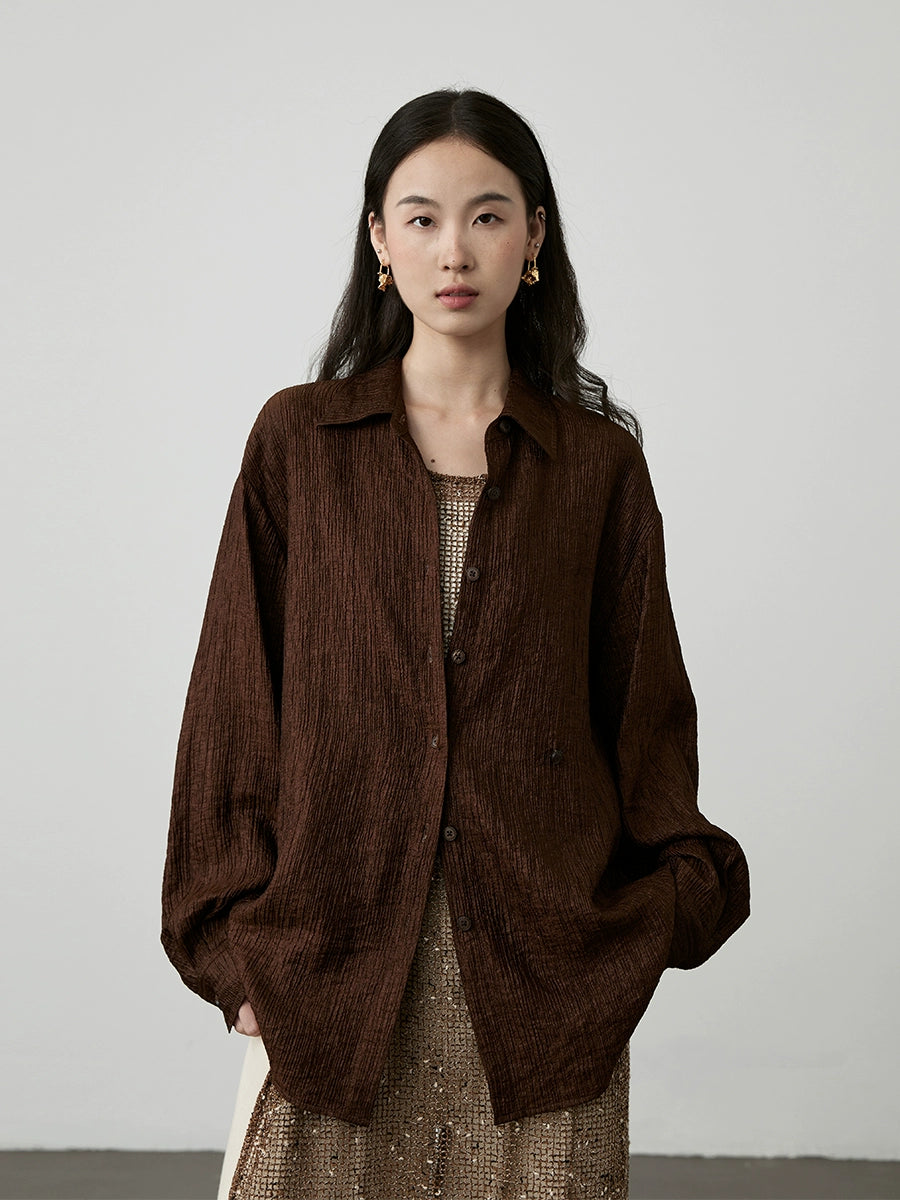 [Estética china] Camisa de alta gama de manga larga para viajeros con textura antiarrugas de alta calidad y tres colores CAREMIND