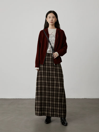 [Suéter Berry] CAREMIND Suéter con capucha y cremallera de cuatro colores y doble cabeza Chaqueta de punto Chaqueta superior para mujer Otoño 