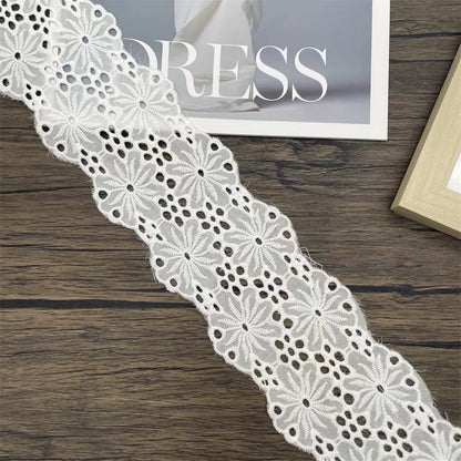 3794 Encaje bordado de algodón blanco de alta calidad para empalme de ropa, material decorativo, correa de hombro, accesorios de joyería