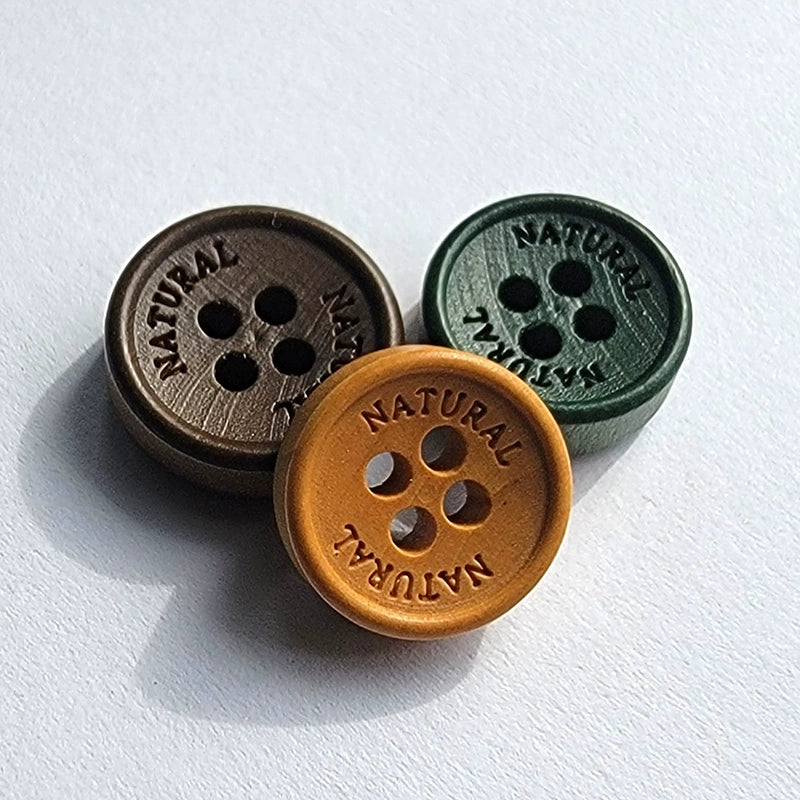 3396★  Natural lettering wood buttons wood buttons two-eye buttons shirt shirt cardigan buttons men's and women's handmade accessories