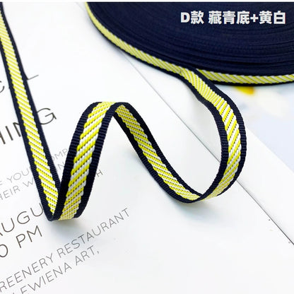 3854 Tira lateral de cinta jacquard de sarga de color de 1 cm para accesorios de ropa, tira de prensado de bordes, tira de ribete para textiles del hogar