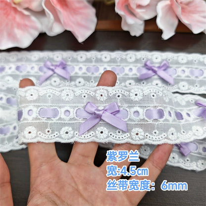 3552★ Ancho 4,5 cm Lazo multicolor Encaje Ropa Cinta Algodón Bordado Lolita Encaje DIY Accesorios hechos a mano
