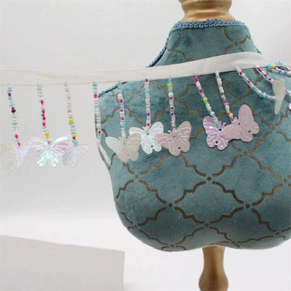 3701 Exportación, accesorios de encaje con cuentas y flecos de lentejuelas, tela para cortinas, bricolaje, decoración de encaje con cuentas hecha a mano