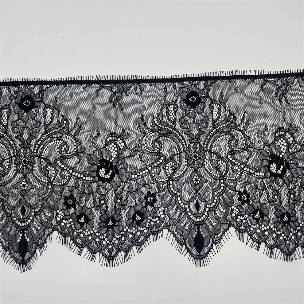 Tela de encaje con pestañas unilaterales, 3773 cm de ancho y 21 cm de ancho, ideal para manualidades, ropa, mangas, faldas, decoración textil para el hogar.