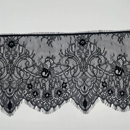 Tela de encaje con pestañas unilaterales, 3773 cm de ancho y 21 cm de ancho, ideal para manualidades, ropa, mangas, faldas, decoración textil para el hogar.