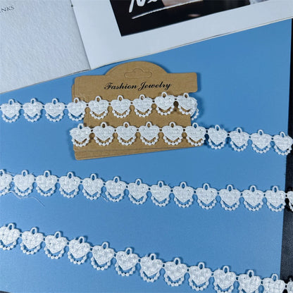 3675 Exquisita ropa de bebé de encaje bordado soluble en agua blanco Lolita, accesorios de encaje duro, ropa, encaje decorativo hecho a mano