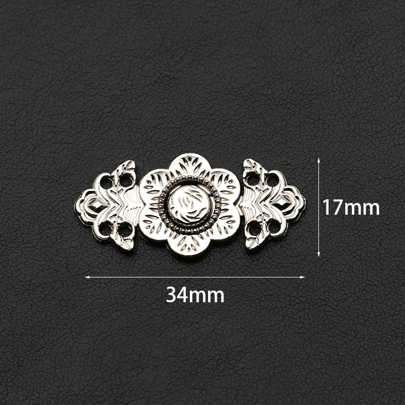 3501★ Hebilla antigua de metal para cheongsam Hanfu, hebilla antigua, hebilla de cuello con botón retro, accesorios para ropa