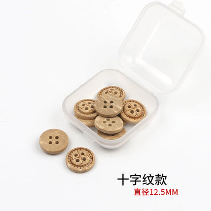 3352★  Coconut Round Shirt Button Women's Button Painted Shirt Small Button DIY Handmade Clothes Wooden Button Coconut Shell Wood