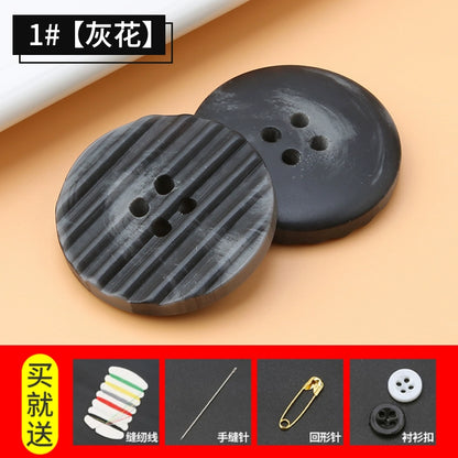 3428★ Botones redondos de resina de alta gama para gabardina de mujer, botones para abrigo, botones para ropa de hombre, botones para traje, accesorios para pantalones