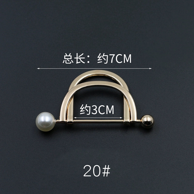3529★ Versión coreana de moda con hebilla de anillo de metal, hebilla de alfiler de perla, abrigo, chaqueta, suéter, bufanda, accesorios, hebilla decorativa, hebilla de cinturón