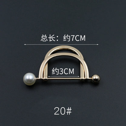 3529★ Versión coreana de moda con hebilla de anillo de metal, hebilla de alfiler de perla, abrigo, chaqueta, suéter, bufanda, accesorios, hebilla decorativa, hebilla de cinturón