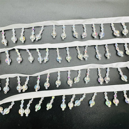 3710  width 3.5 cm AB color bubble beads crystal bead curtain DIY decorative curtain handmade beaded bead curtain lace fringed beads