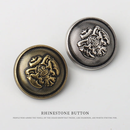 3253★  High-end button men's and women's trench coats, versatile suit coats, ancient silver buttons, retro bronze metal buttons