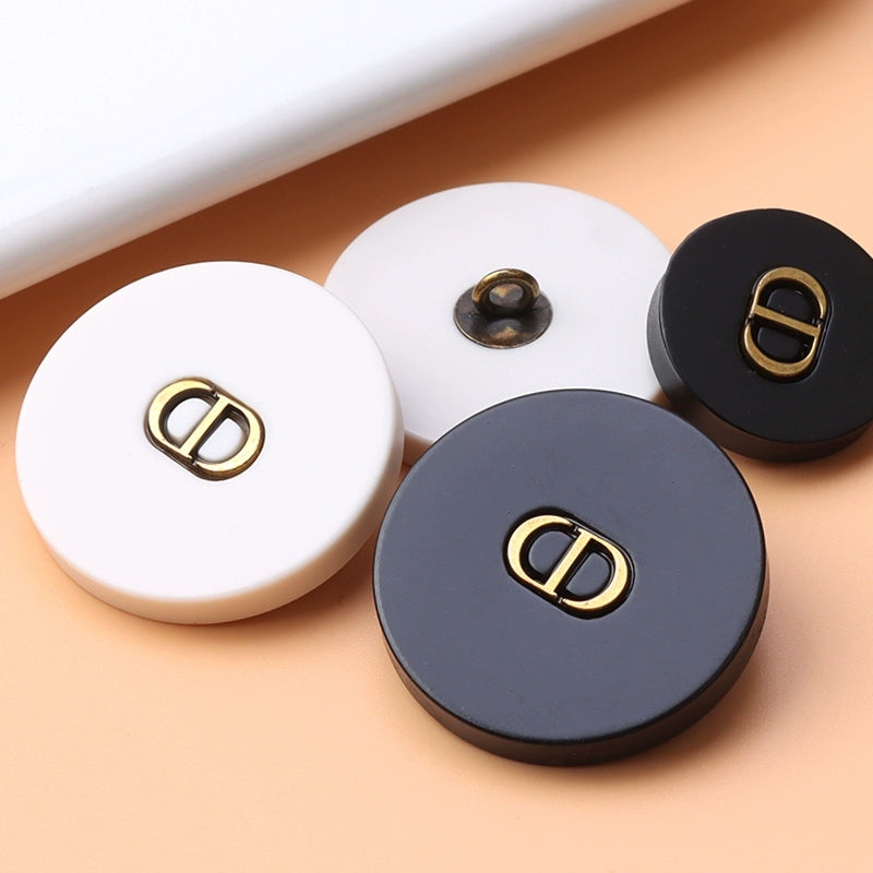 3271★  woolen coat trench coat black button men's and women's clothes top sweater round button suit pajamas button accessories