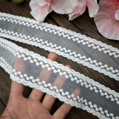 3805 Accesorios de encaje bordado de malla, cortinas de tela, vestido de novia, falda, decoración, bricolaje, material de tela para ropa hecho a mano