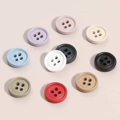 3324★  Round Shirt Clothes Decorative Buttons Shirt Cardigan Top Women's Four-Eye Buttons Sweater Cuffs Small Button Accessories