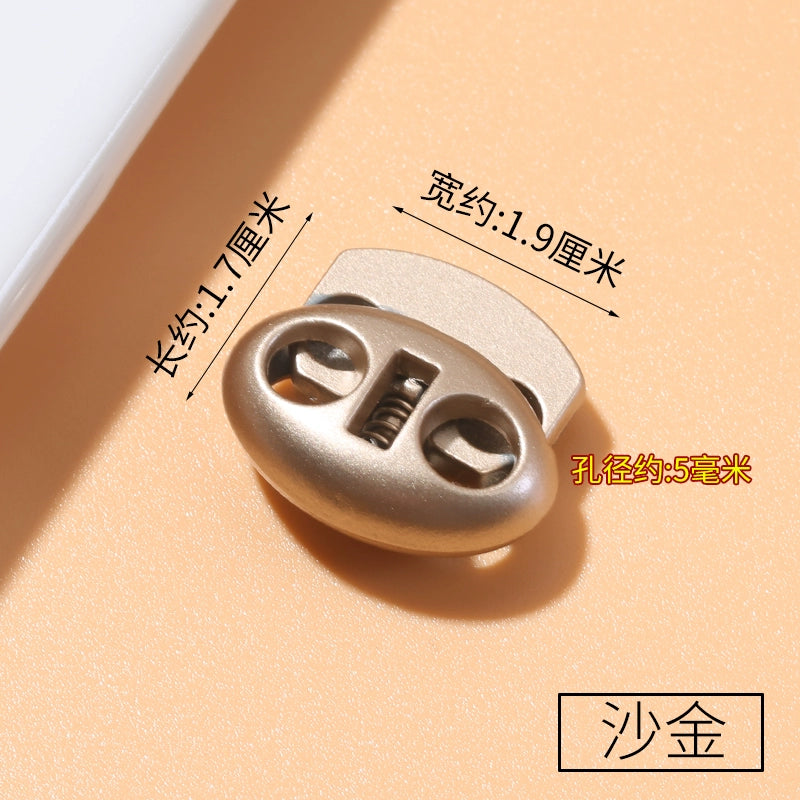 3543★ Hebilla de resorte de metal, hebilla fija para cordón de zapato, hebilla de nariz de cerdo con cordón para ropa, hebilla de tope para sombrero, botón de ajuste elástico para apretar