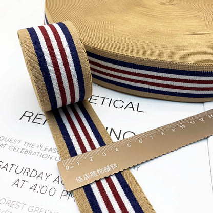 3868 Banda elástica gruesa de 4 cm con rayas de colores para ropa interior, banda de goma para cintura, correa de jacquard, accesorios para ropa