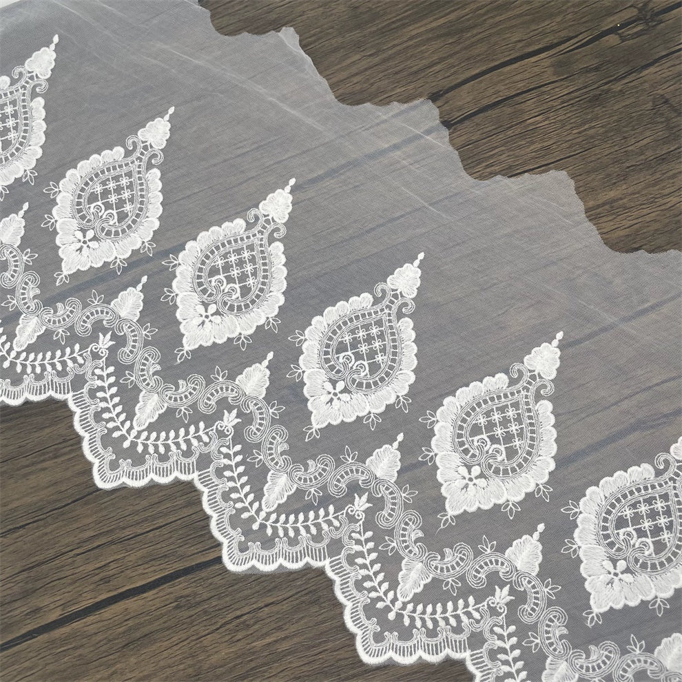 Accesorios de encaje blanco de alta calidad, 3830 cm de ancho, hechos a mano, para ropa, tela decorativa, cortina, malla de encaje, 30 cm de ancho