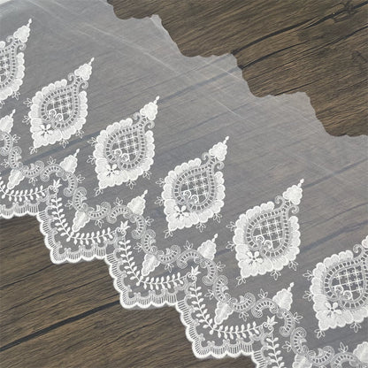 Accesorios de encaje blanco de alta calidad, 3830 cm de ancho, hechos a mano, para ropa, tela decorativa, cortina, malla de encaje, 30 cm de ancho