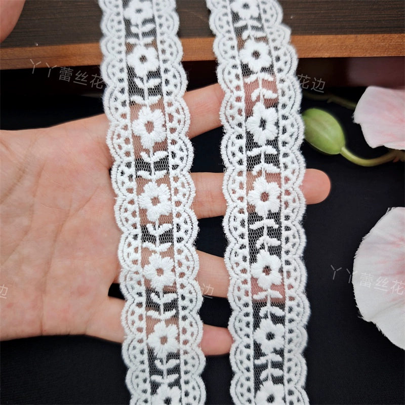 3808 Nuevos accesorios de ropa de encaje bordado de malla, materiales de tela hechos a mano para bricolaje, ropa de bebé, encaje Lolita